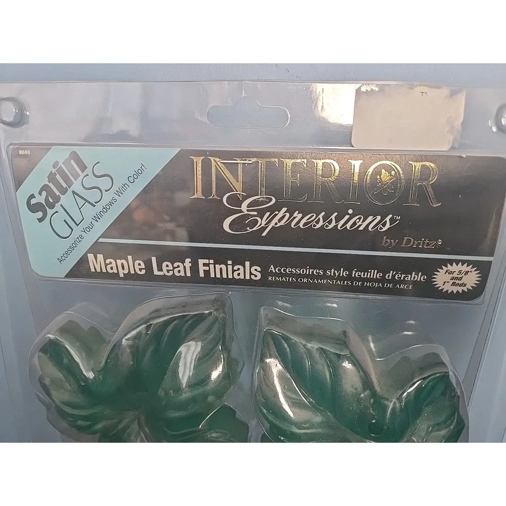 Maple‎ Leaf Glass Finials Green 5/8
